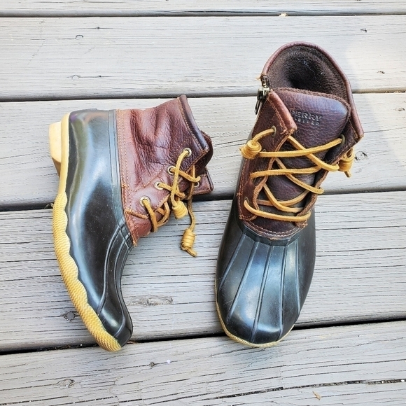 Vintage 90s y2k Sperry Top-sider Saltwater Weatherproof Rubber Duck Boot 6.5 - Picture 2 of 8
